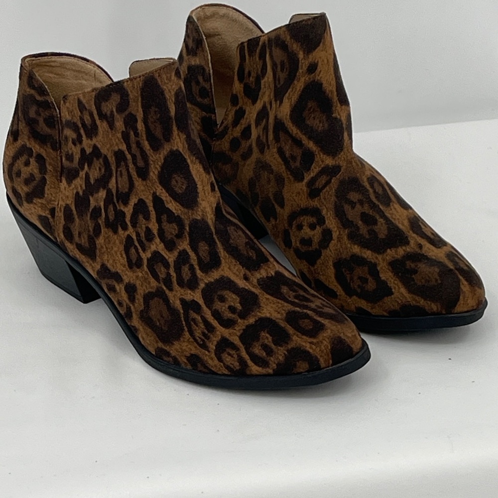 Life Stride Leopard-Print Ankle Boots in Brown and Black